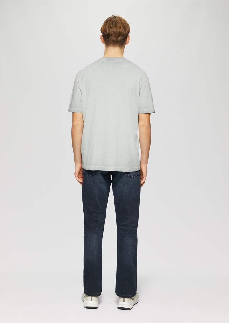 Rundhals T-Shirt mit Wascheffekt