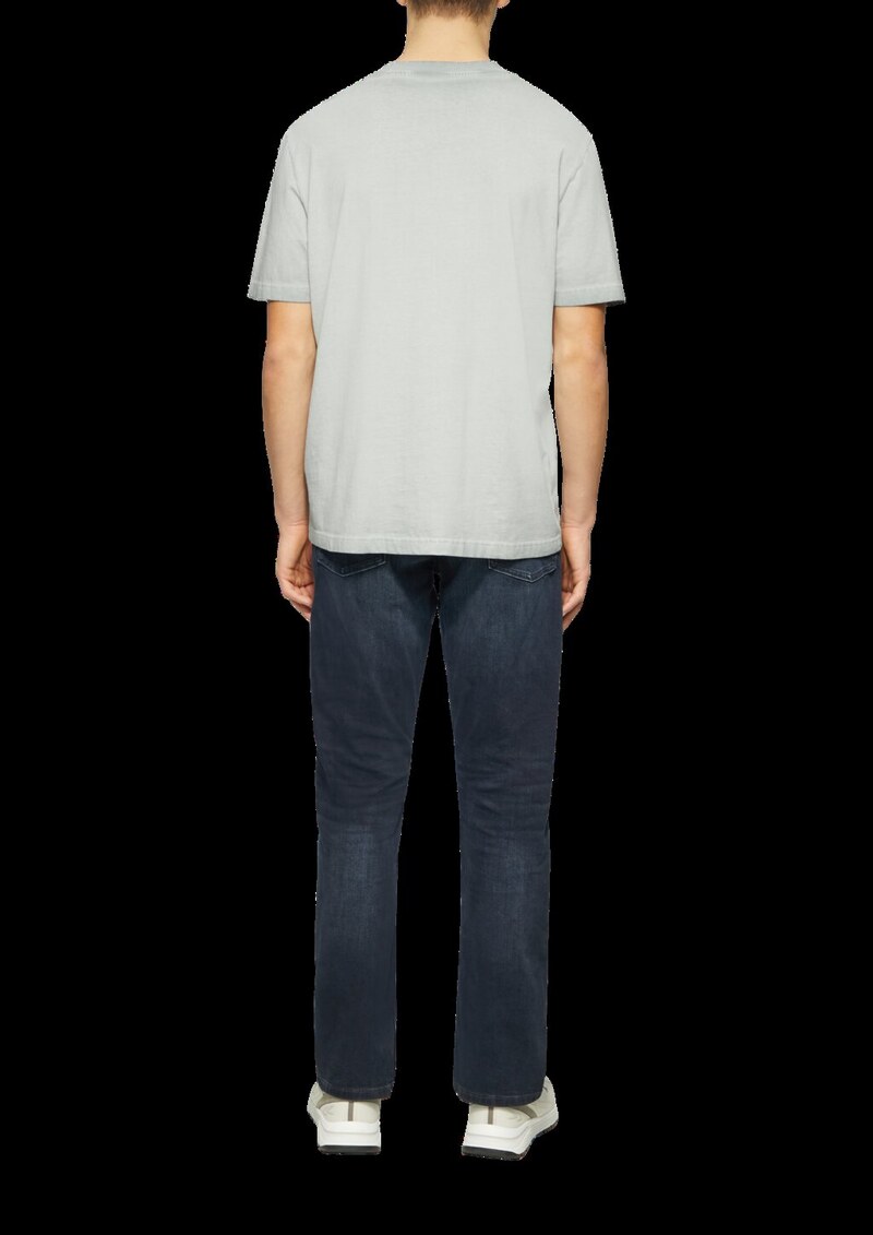 Rundhals T-Shirt mit Wascheffekt