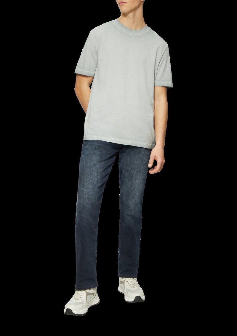 Rundhals T-Shirt mit Wascheffekt