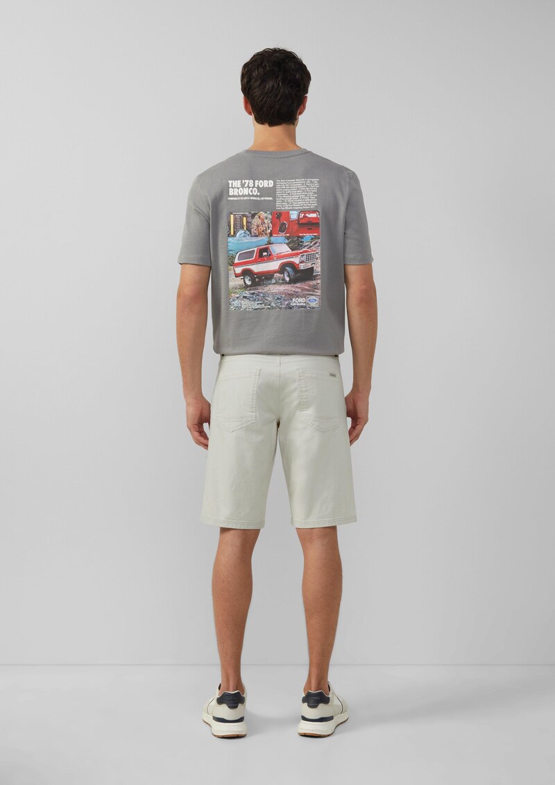 Baumwoll-Bermuda aus Canvas mit Naht-Details