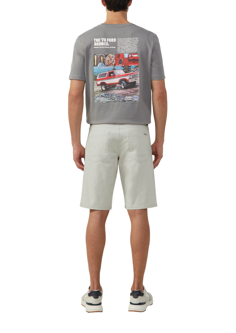 Baumwoll-Bermuda aus Canvas mit Naht-Details