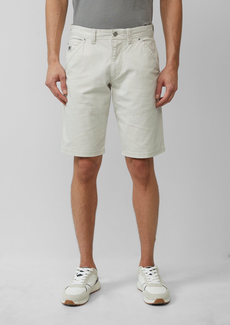 Baumwoll-Bermuda aus Canvas mit Naht-Details