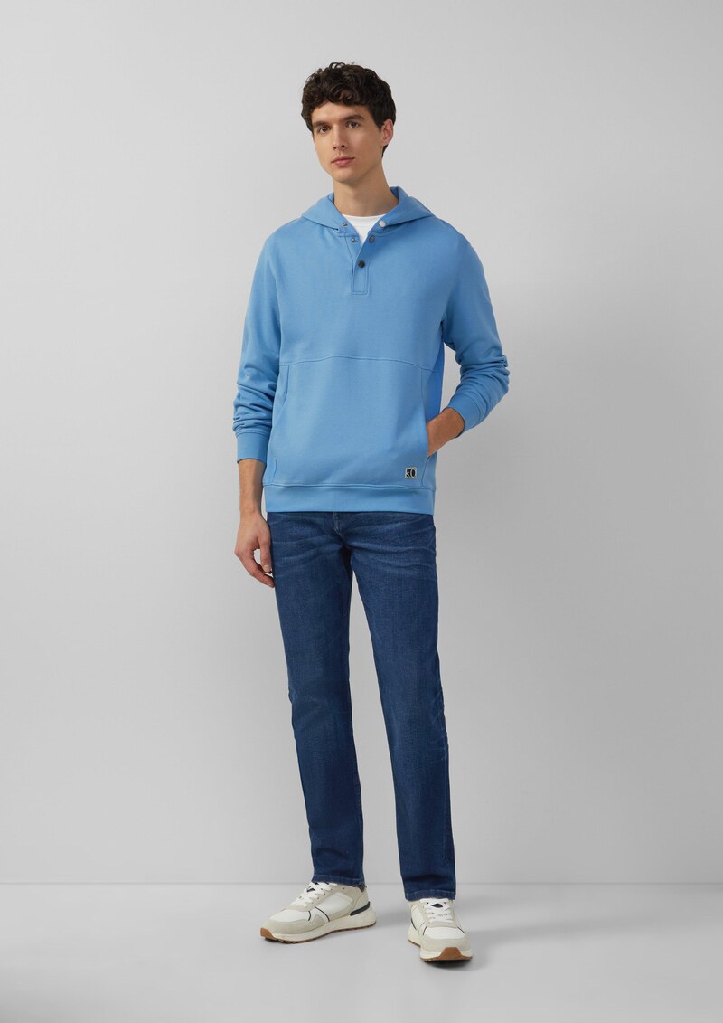 Strukturierter Hoodie mit Druckknöpfen und Kängurutasche