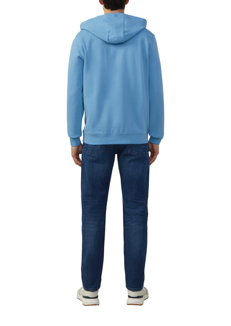 Strukturierter Hoodie mit Druckknöpfen und Kängurutasche