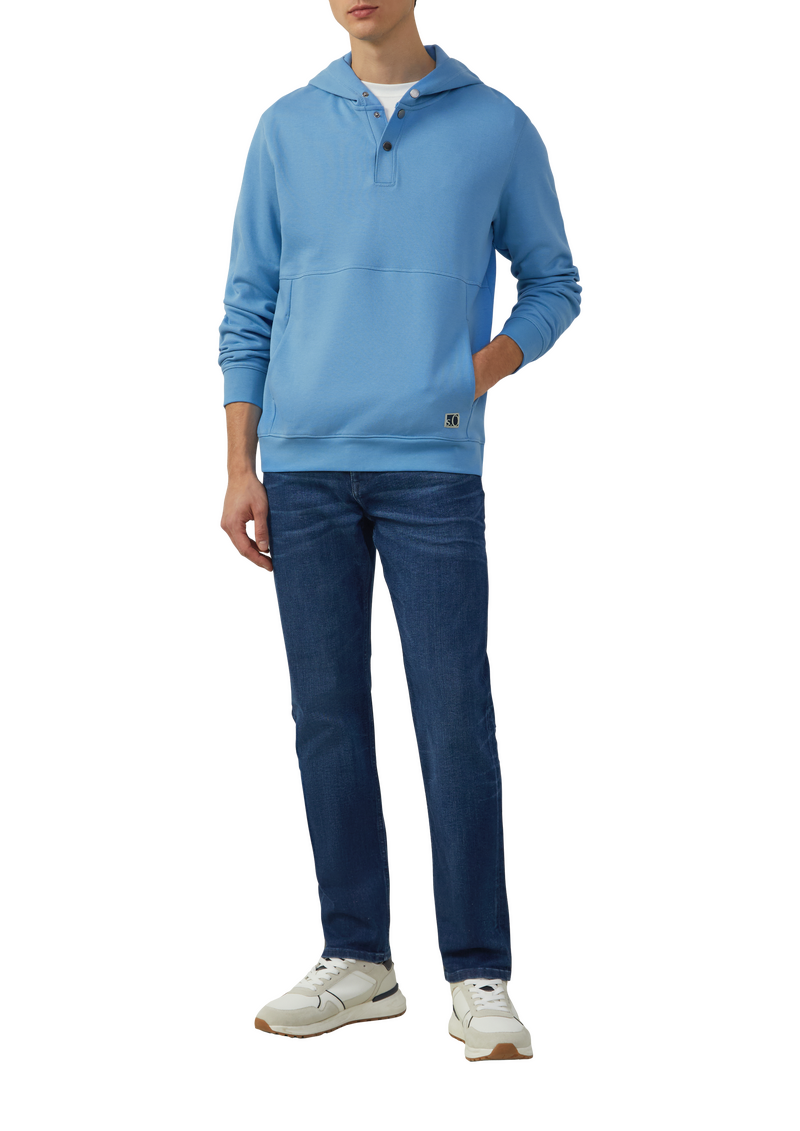 Strukturierter Hoodie mit Druckknöpfen und Kängurutasche