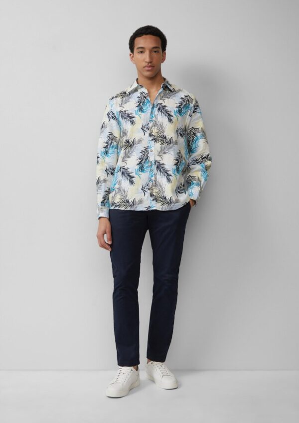 Regular Fit: Leinenhemd mit All-over-Print