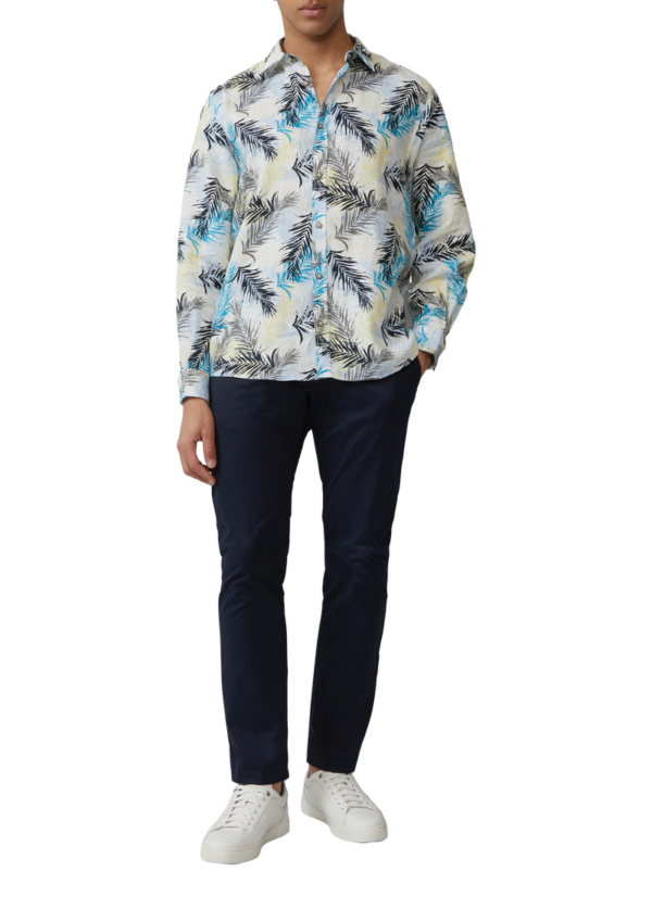 Regular Fit: Leinenhemd mit All-over-Print