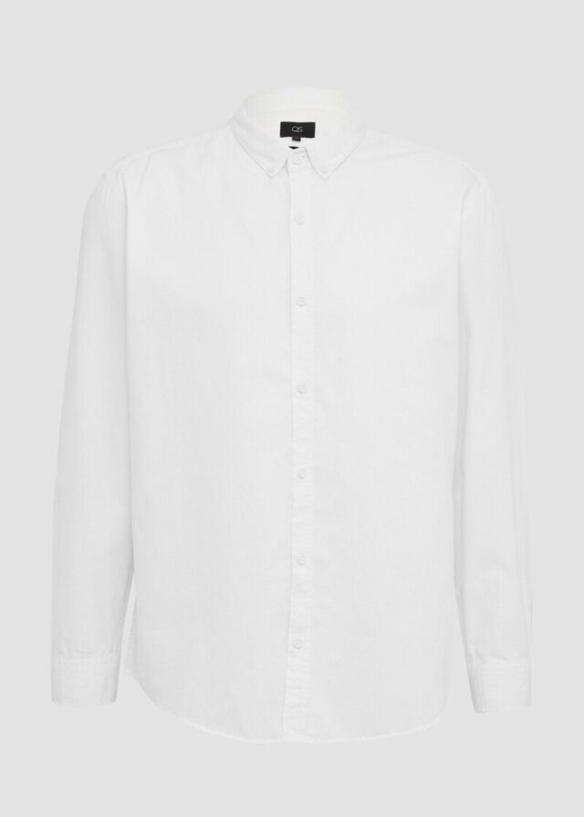 Gewaschenes Twillhemd mit Logostickerei