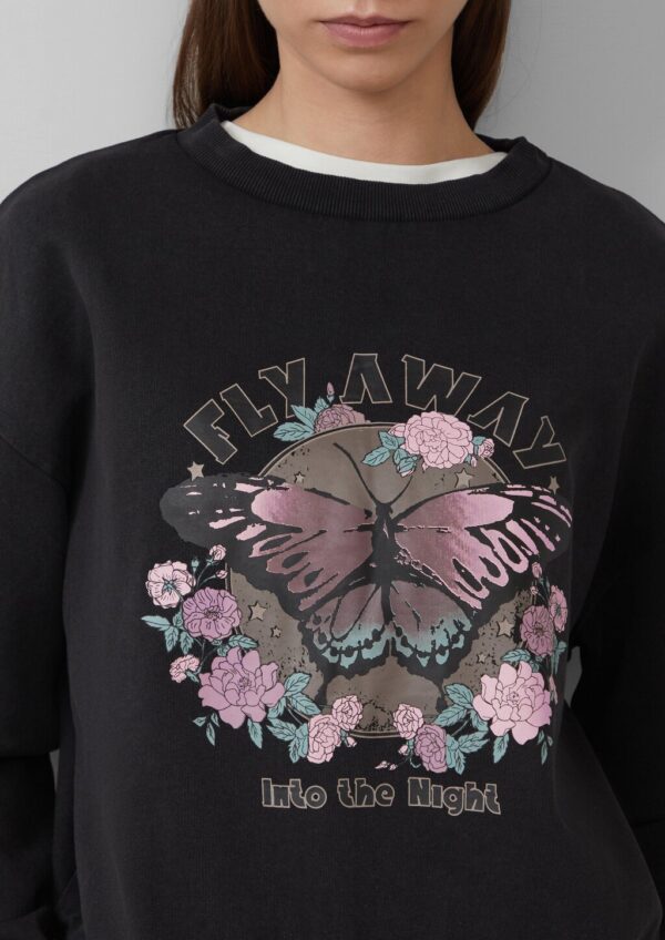 Gewaschenes Sweatshirt mit Frontprint