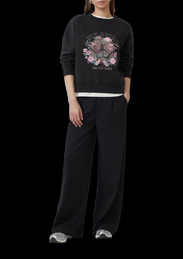 Gewaschenes Sweatshirt mit Frontprint