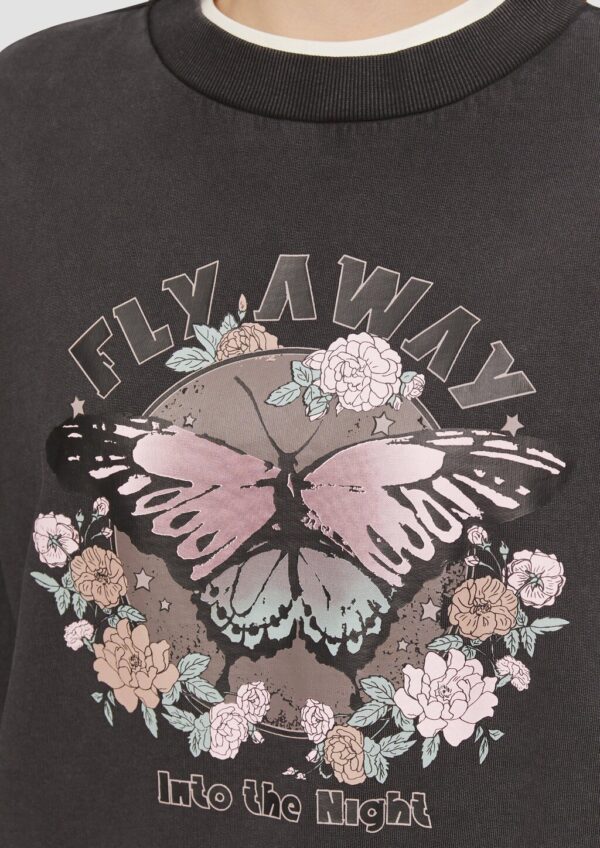 Gewaschenes Sweatshirt mit Frontprint