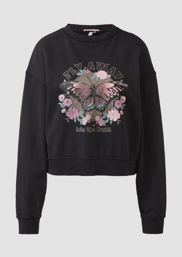 Gewaschenes Sweatshirt mit Frontprint