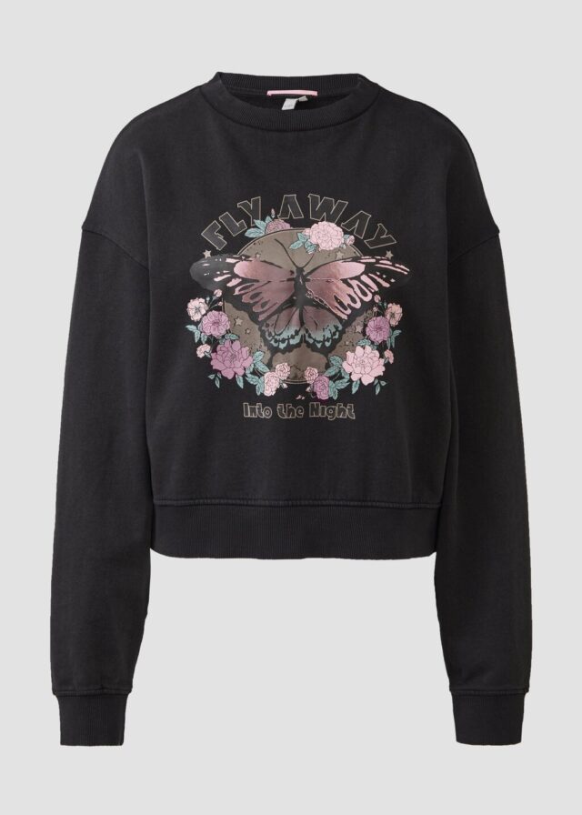 Gewaschenes Sweatshirt mit Frontprint