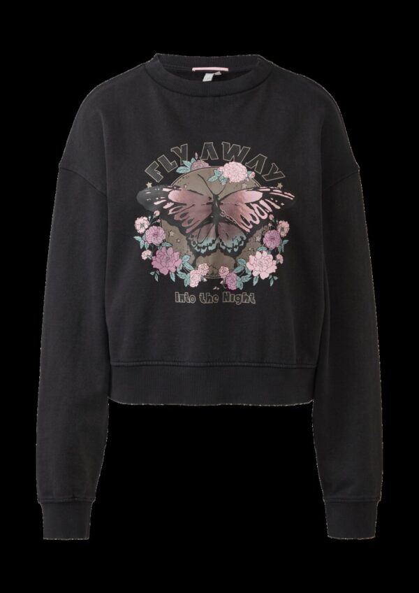 Gewaschenes Sweatshirt mit Frontprint