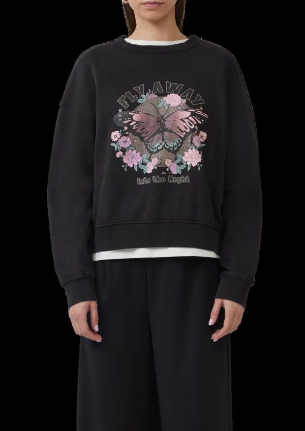 Gewaschenes Sweatshirt mit Frontprint