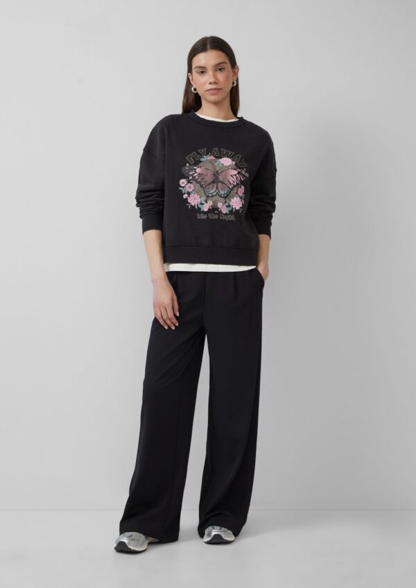 Gewaschenes Sweatshirt mit Frontprint