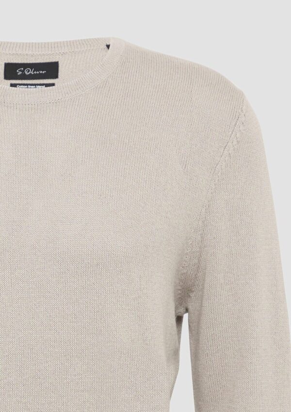 Softer Strickpullover aus Baumwoll-Leinenmix