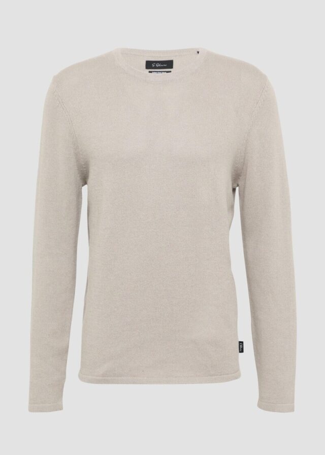 Softer Strickpullover aus Baumwoll-Leinenmix