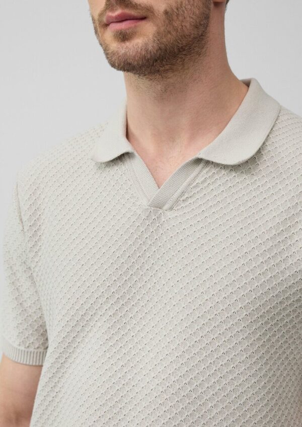 Gestricktes Poloshirt mit Struktur und Bündchen