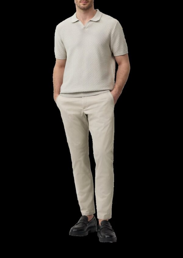 Gestricktes Poloshirt mit Struktur und Bündchen