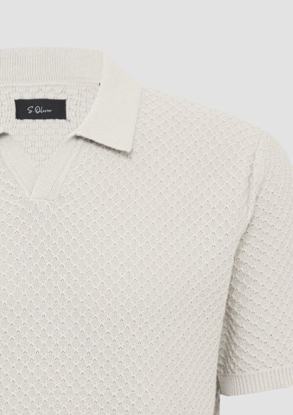 Gestricktes Poloshirt mit Struktur und Bündchen