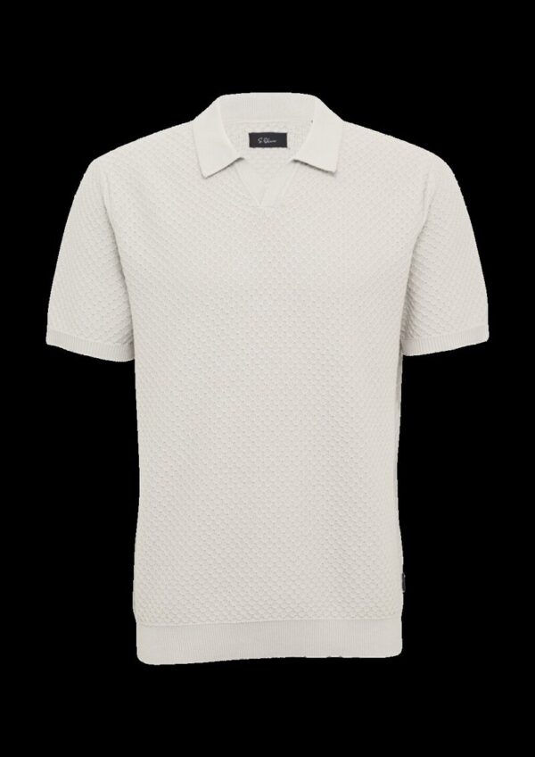 Gestricktes Poloshirt mit Struktur und Bündchen