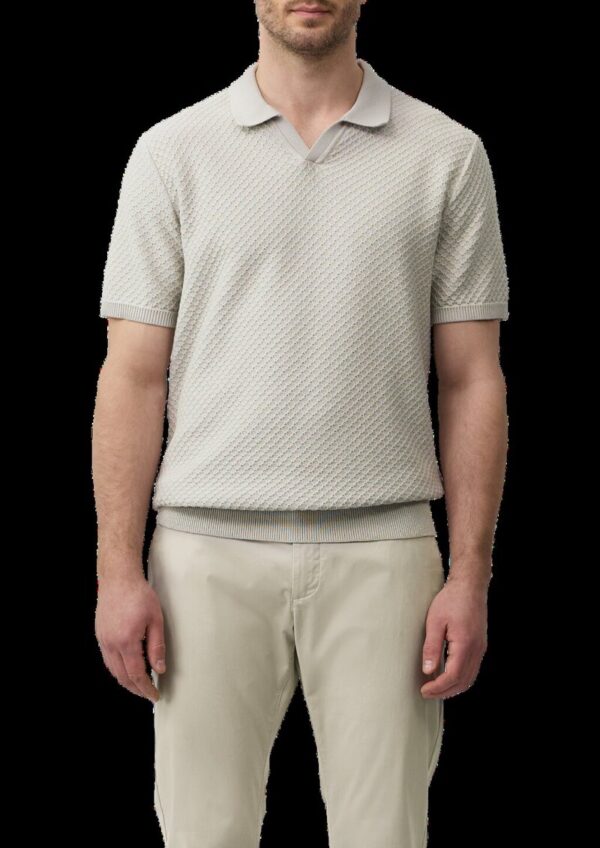 Gestricktes Poloshirt mit Struktur und Bündchen
