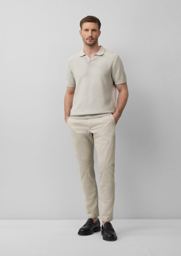 Gestricktes Poloshirt mit Struktur und Bündchen