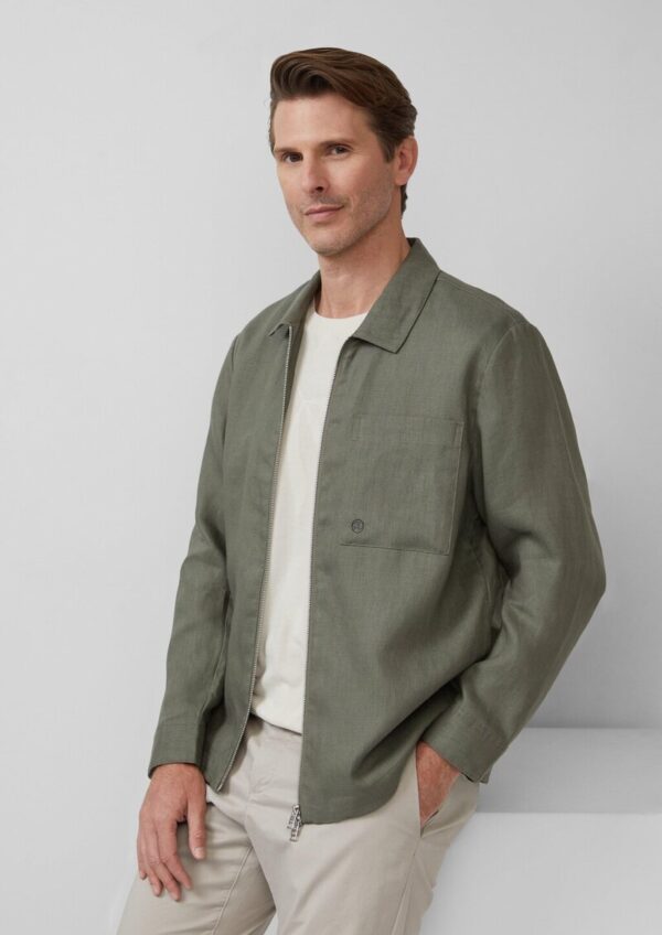 Overshirt aus Leinen mit Eingrifftaschen