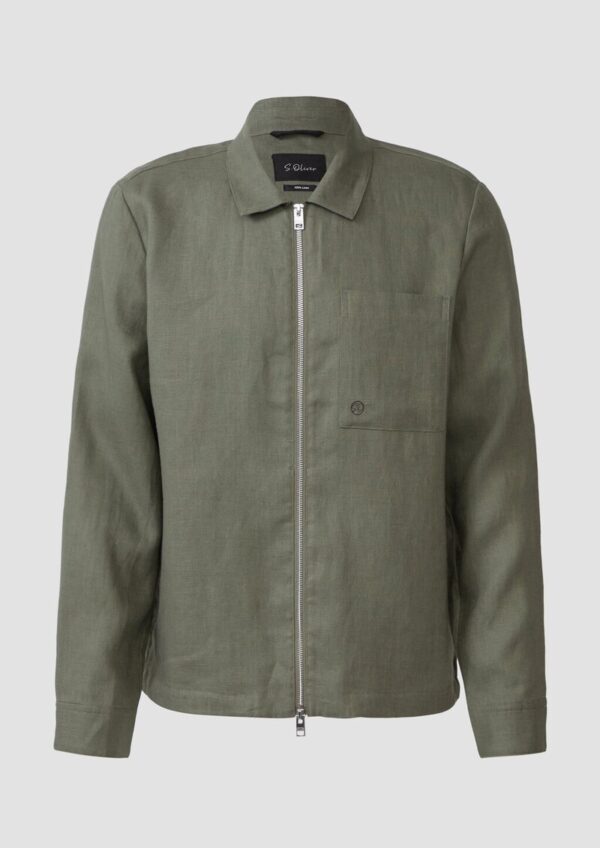 Overshirt aus Leinen mit Eingrifftaschen