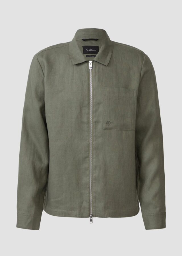 Overshirt aus Leinen mit Eingrifftaschen