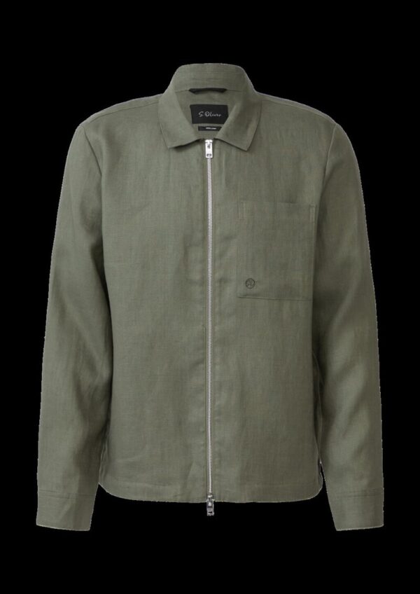 Overshirt aus Leinen mit Eingrifftaschen