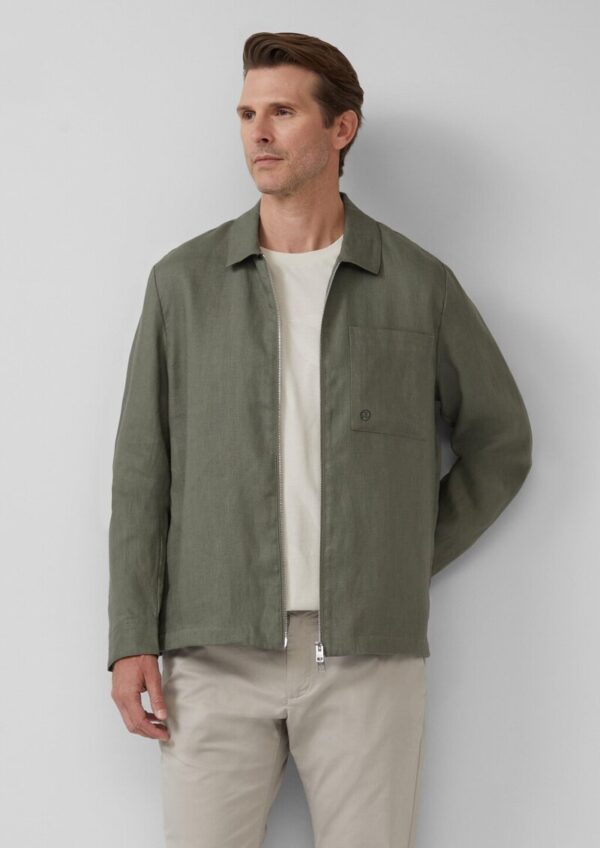 Overshirt aus Leinen mit Eingrifftaschen