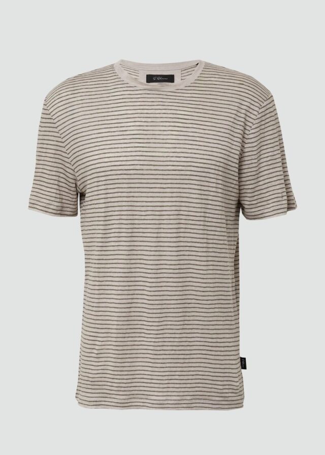 Gestreiftes Flammgarn-Shirt aus Leinen