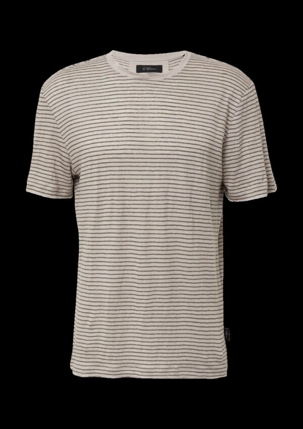 Gestreiftes Flammgarn-Shirt aus Leinen