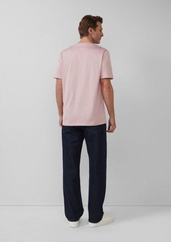 T-Shirt aus merzerisierter Baumwolle mit Label-Patch
