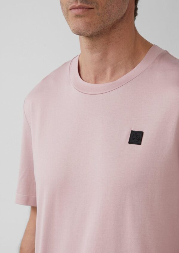 T-Shirt aus merzerisierter Baumwolle mit Label-Patch