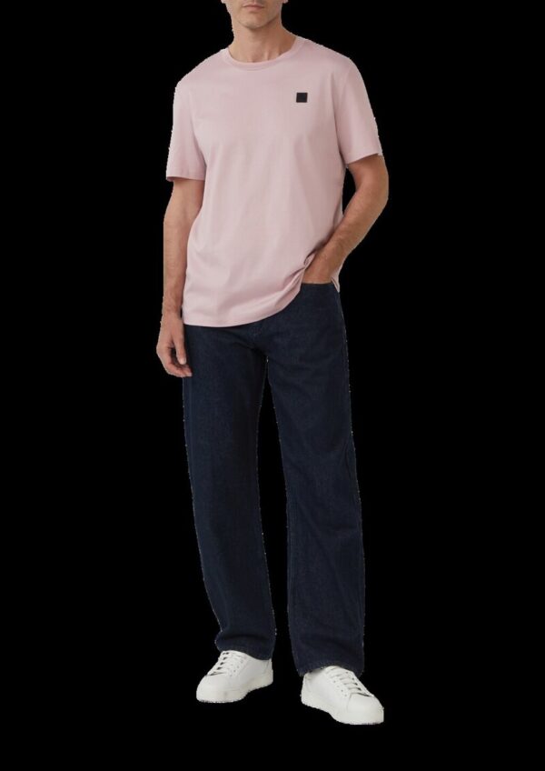 T-Shirt aus merzerisierter Baumwolle mit Label-Patch