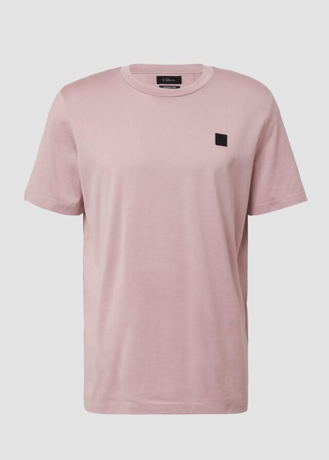 T-Shirt aus merzerisierter Baumwolle mit Label-Patch