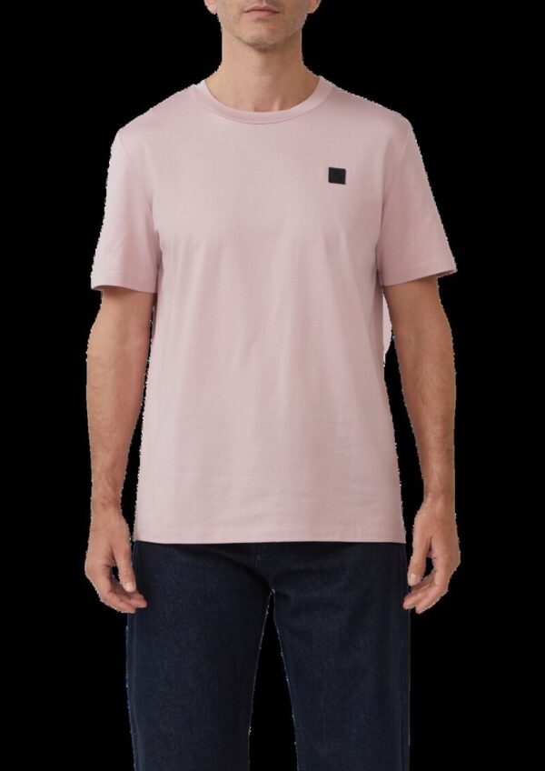 T-Shirt aus merzerisierter Baumwolle mit Label-Patch