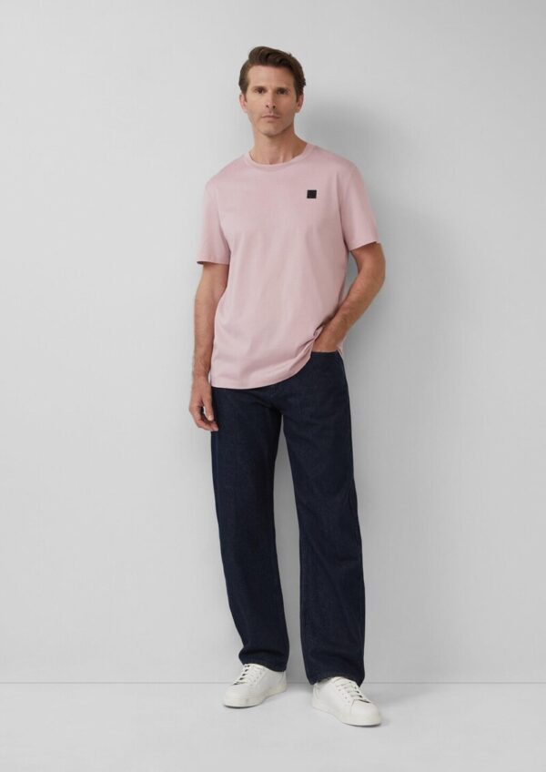 T-Shirt aus merzerisierter Baumwolle mit Label-Patch