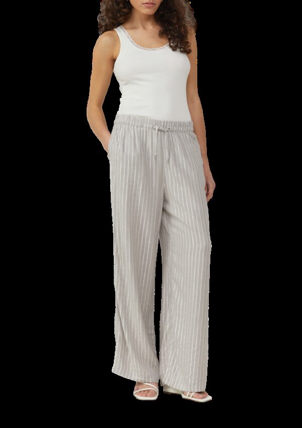 Leinenmixhose mit Glitzerstreifen