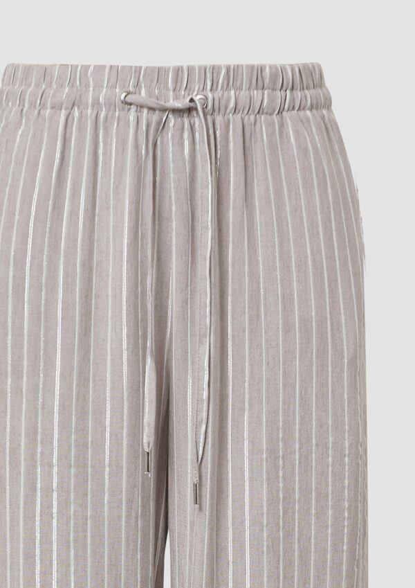 Leinenmixhose mit Glitzerstreifen