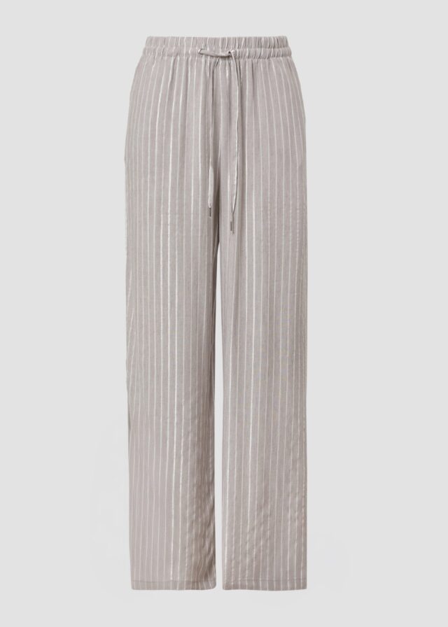 Leinenmixhose mit Glitzerstreifen