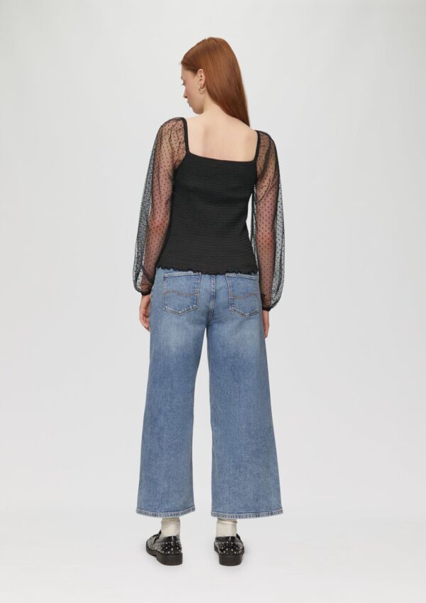 Smok-Shirt mit Tüllärmeln