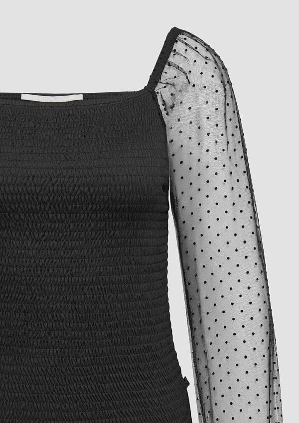 Smok-Shirt mit Tüllärmeln