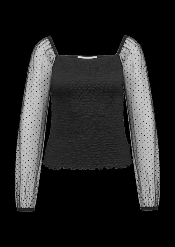 Smok-Shirt mit Tüllärmeln