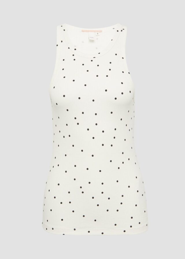 Geripptes Tanktop mit All-over-Print
