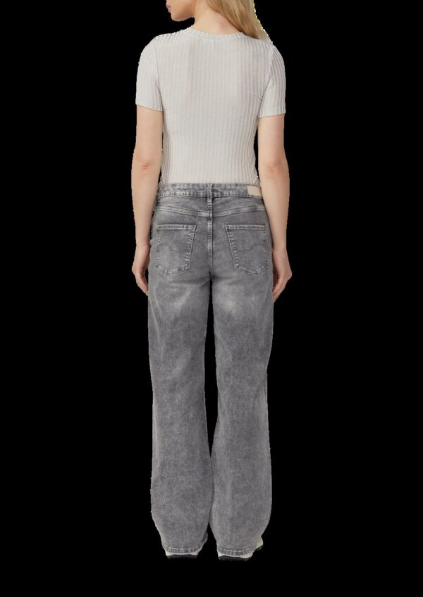 Leicht transparentes Rippshirt im Metallic-Look