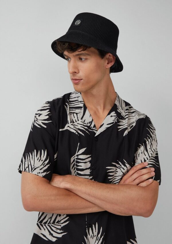 Geflochtener Fischerhut mit Logo-Patch